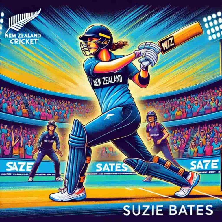 DALL·E 2024-12-23 07.55.44 - A vibrant illustration of Suzie Bates, a renowned New Zealand women's cricketer, showcasing her all-rounder skills on the cricket field. She is depict-min