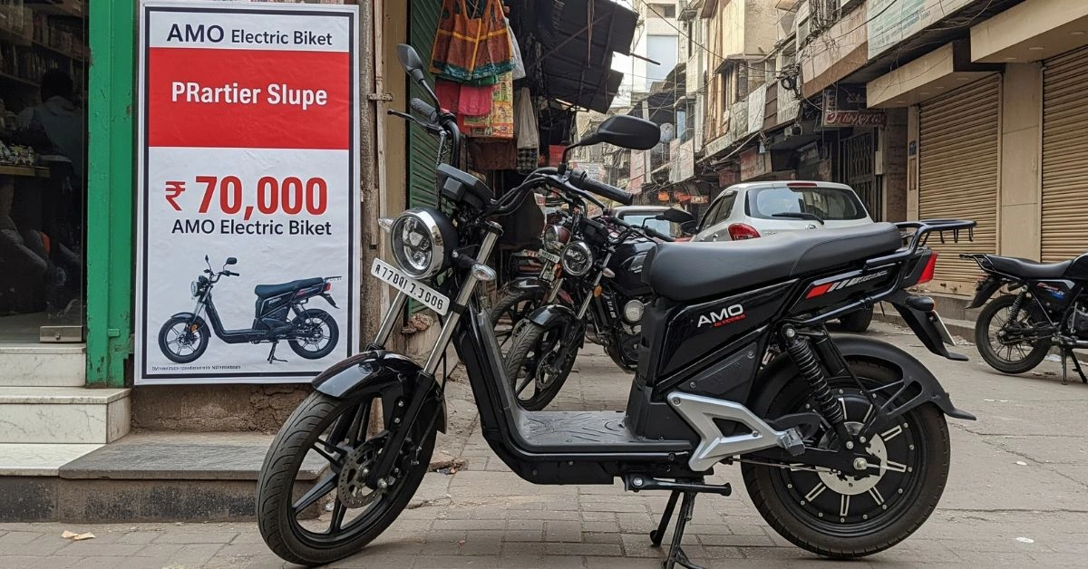a black scooter parked on a sidewalk
