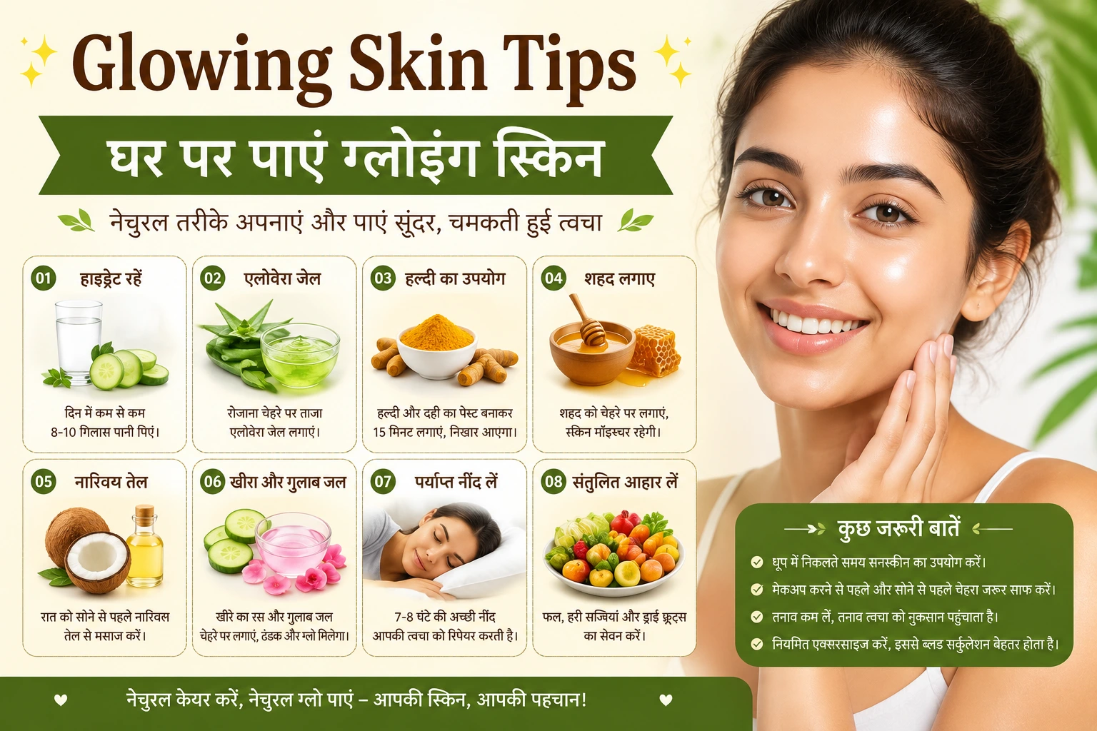 Glowing Skin Tips In Hindi At Home